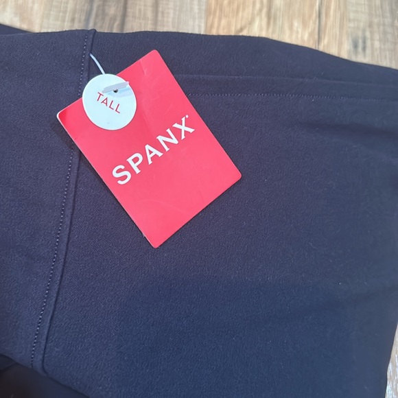 SPANX POLISHED ANKLE SLIM PANTS WOMEN NAVY Sz XL TALL NEW - Picture 6 of 10